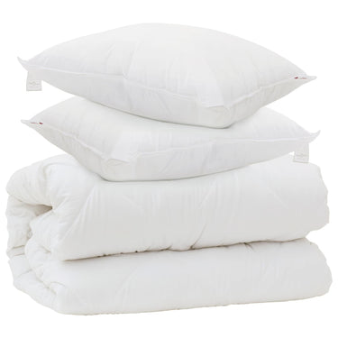 Vidaxl dekbed met kussens met kussen 3 pcs wit microvezel