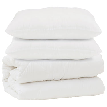 Vidaxl dekbed met kussen 3 pcs wit microfibre