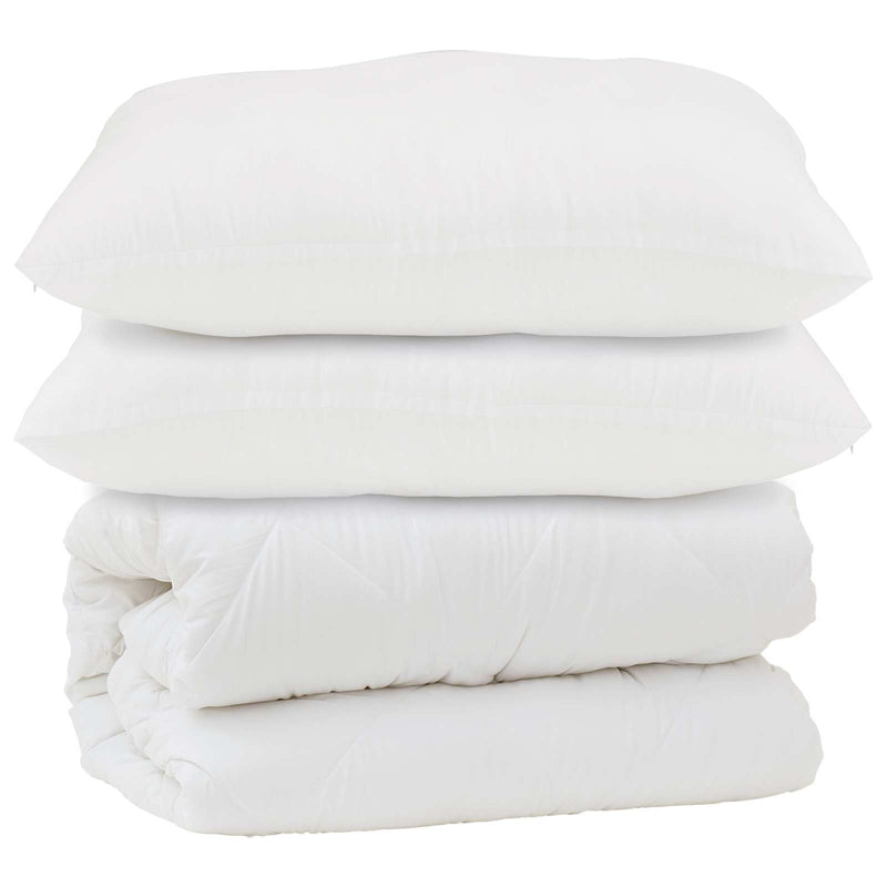 Load image into Gallery viewer, Vidaxl dekbed met kussen 3 pcs wit microfibre
