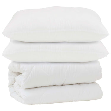 Vidaxl dekbed met kussen 3 pcs wit microfibre