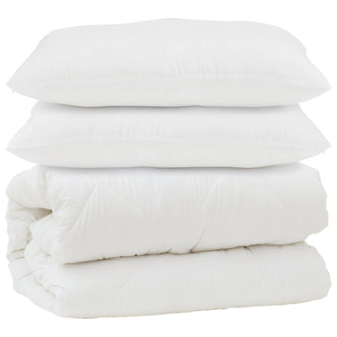 Vidaxl dekbed met kussen 3 pcs wit microfibre