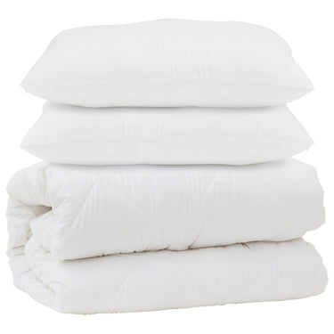 Vidaxl dekbed met kussen 3 pcs wit microfibre