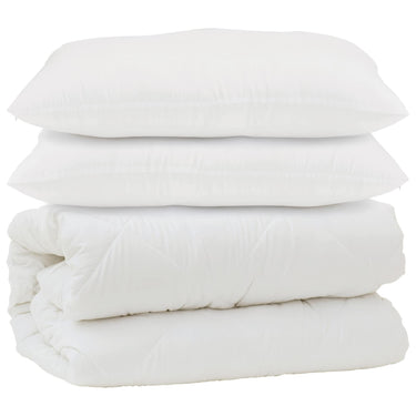 Vidaxl dekbed met kussen 3 pcs wit microfibre