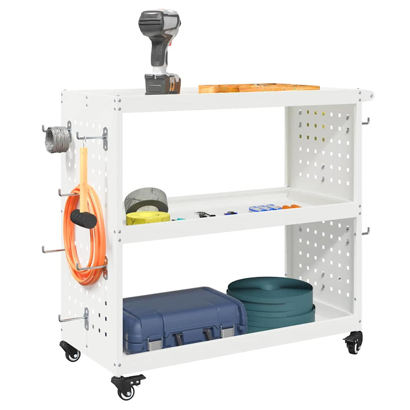 Load image into Gallery viewer, Vidaxl gereedschapswagen wit 75 x 35 x 73 cm koudgewalst staal
