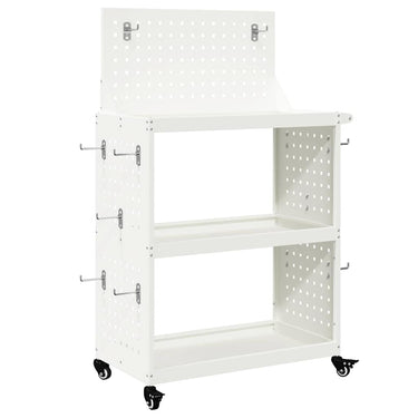 Vidaxl gereedschapswagen wit 65 x 35 x 111 cm koudgewalst staal