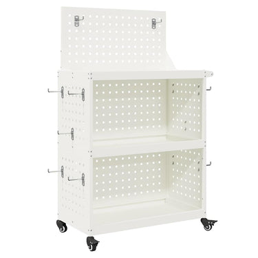 Vidaxl gereedschapswagen wit 65 x 35 x 111 cm koudgewalst staal
