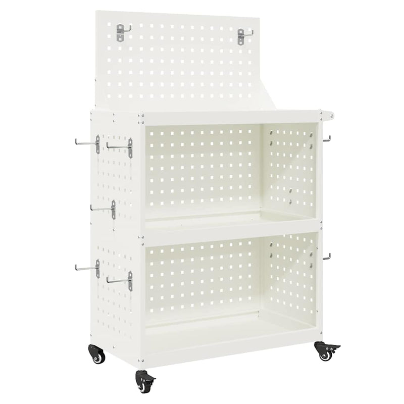 Load image into Gallery viewer, Vidaxl gereedschapswagen wit 65 x 35 x 111 cm koudgewalst staal
