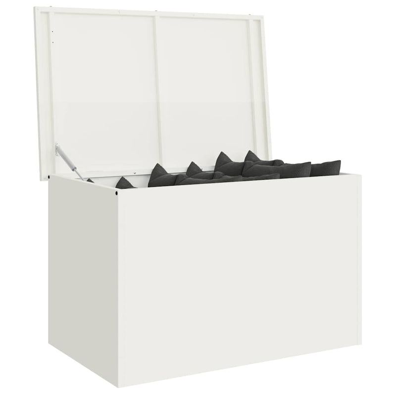 Load image into Gallery viewer, Vidaxl buitenopslagdoos wit 80 x 50,5 x 50 cm staal
