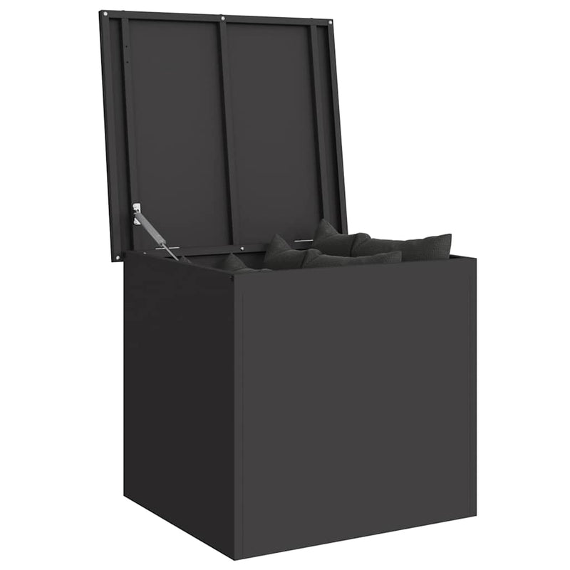 Load image into Gallery viewer, Vidaxl buitenopslagdoos zwart 55 x 50,5 x 50 cm staal
