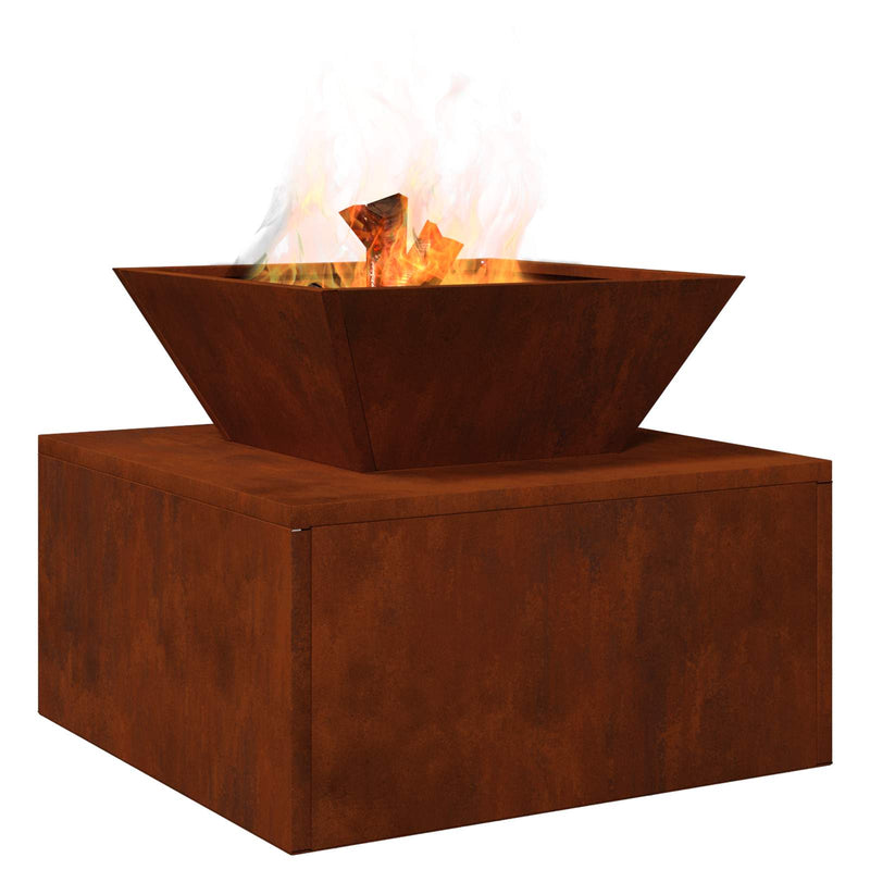 Load image into Gallery viewer, Vidaxl vuurkorf roestig 50 x 50 x 40 cm cortenstaal
