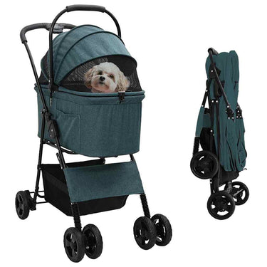 Vidaxl opvouwbare huisdierenwagen groen 81 x 47 x 99 cm polyester