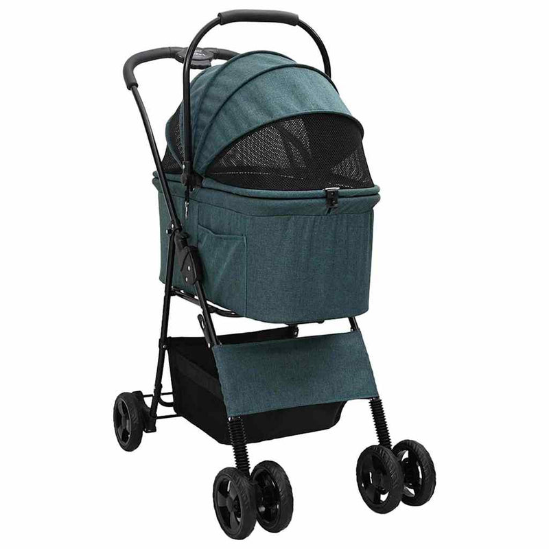 Load image into Gallery viewer, Vidaxl opvouwbare huisdierenwagen groen 81 x 47 x 99 cm polyester

