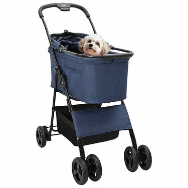 Vidaxl opvouwbare huisdierenwagen blauw 81 x 47 x 99 cm polyester