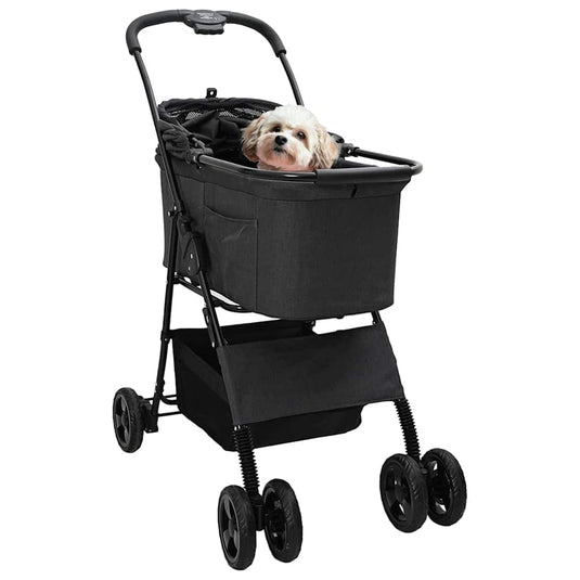Vidaxl opvouwbare huisdierenwagen zwart 81 x 47 x 99 cm polyester
