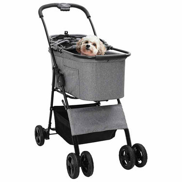 Vidaxl opvouwbare huisdierenwagen grijs 81 x 47 x 99 cm polyester