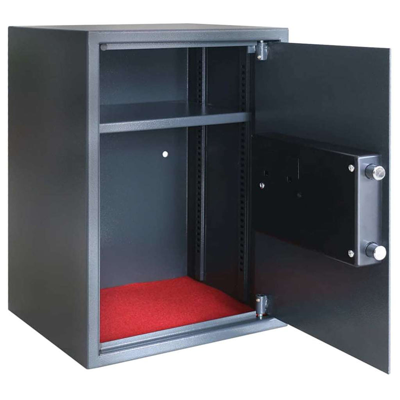 Load image into Gallery viewer, Vidaxl digitale kluis met slot donkergrijs 35 x 31 x 50 cm staal
