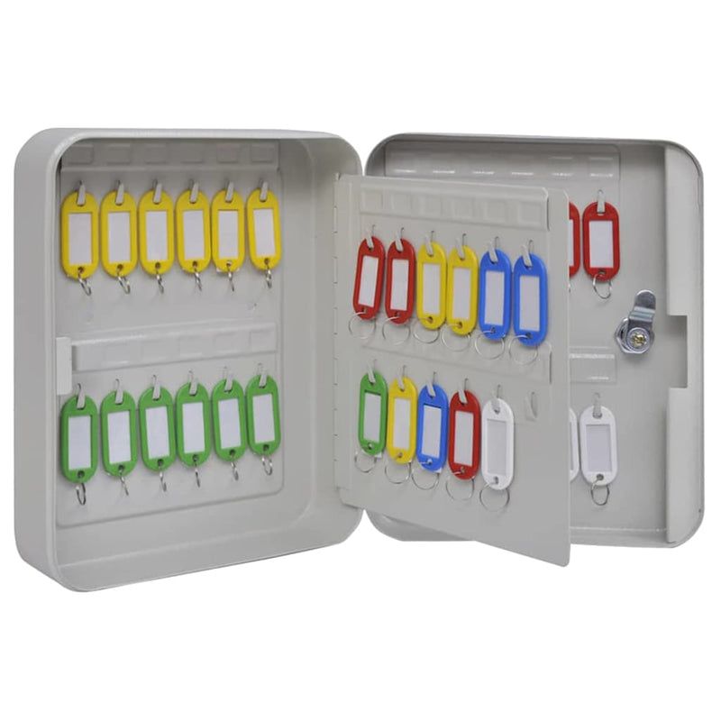 Load image into Gallery viewer, Vidaxl sleuteldoos met slot ivoor 20 x 7,5 x 25 cm staal
