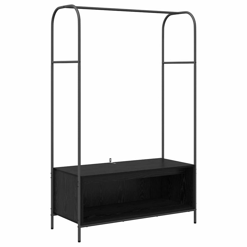 Load image into Gallery viewer, Vidaxl kledingrek met opslag zwart 100 x 44 x 160 cm bewerkt hout
