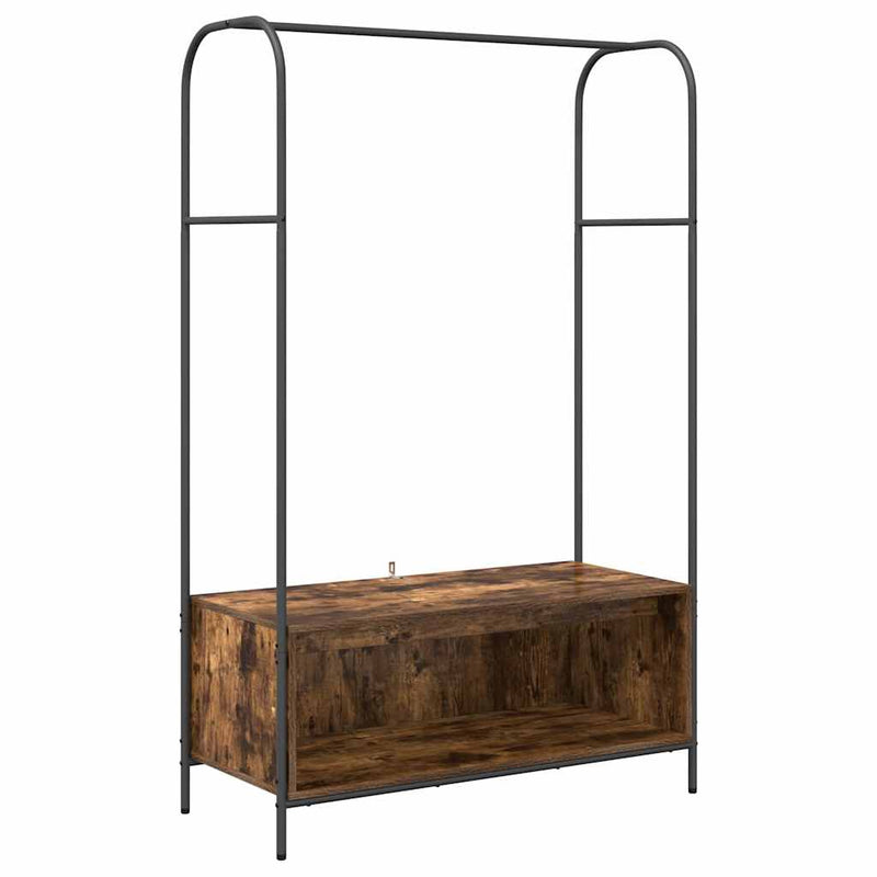 Load image into Gallery viewer, Vidaxl kledingrek bruin eiken 100 x 44 x 160 cm bewerkt hout

