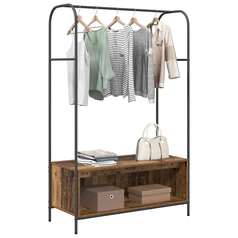 Load image into Gallery viewer, Vidaxl kledingrek bruin eiken 100 x 44 x 160 cm bewerkt hout
