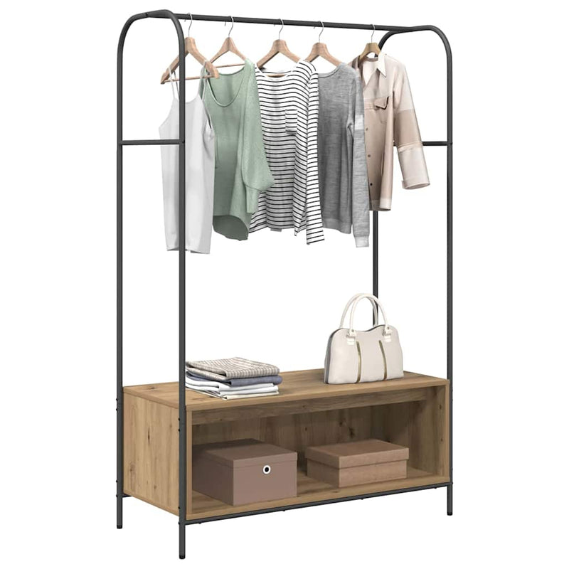 Load image into Gallery viewer, Vidaxl kledingrek bruin eiken 100 x 44 x 160 cm bewerkt hout
