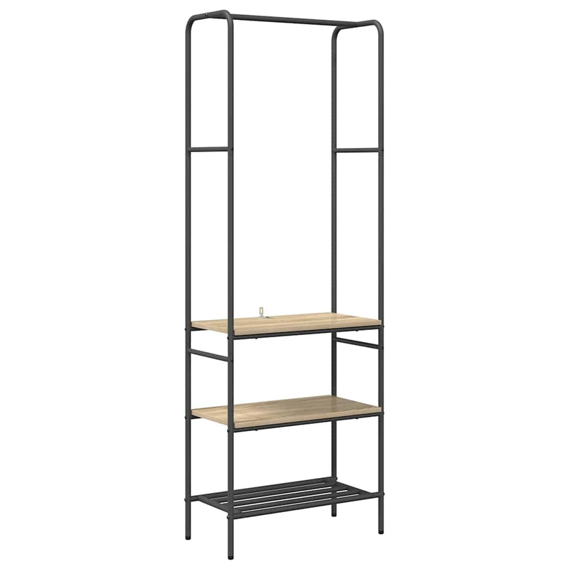 Load image into Gallery viewer, Vidaxl kledingrek met plank sonoma eiken 60 x 30 x 171 cm bewerkt hout
