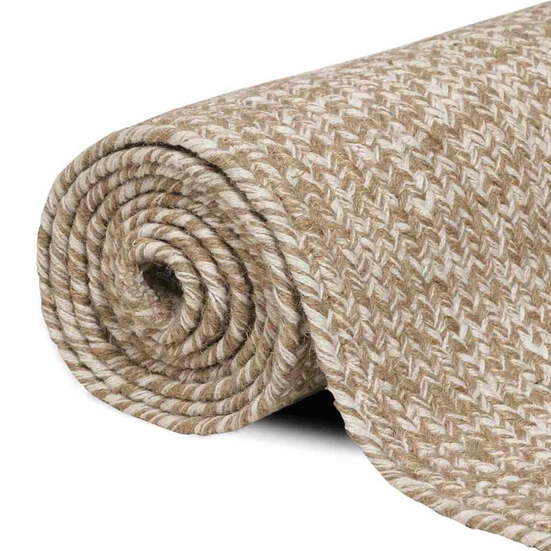 Load image into Gallery viewer, Vidaxl vloerkleden rechthoekig natuurlijk en wit 80 x 150 cm jute
