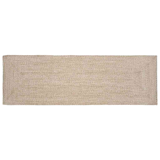 Vidaxl vloerkleden rechthoekig natuurlijk en wit 80 x 200 cm jute