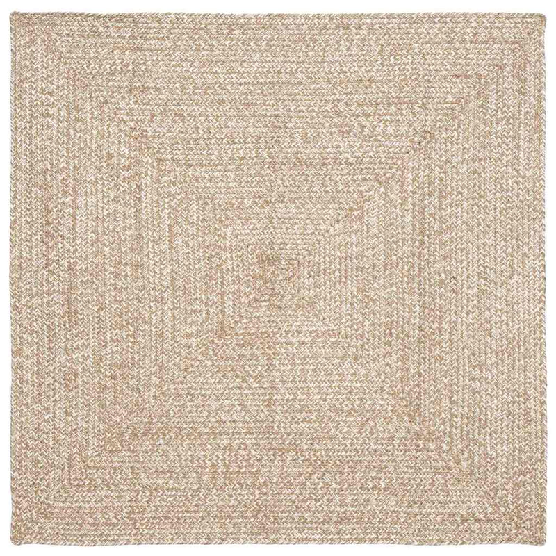 Load image into Gallery viewer, Vidaxl vloerkleden vierkant natuurlijk en wit 120 x 120 cm jute
