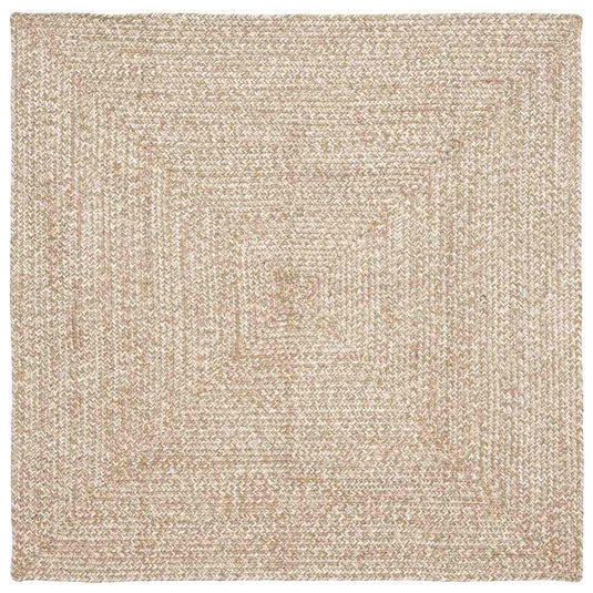 Vidaxl vloerkleden vierkant natuurlijk en wit 120 x 120 cm jute