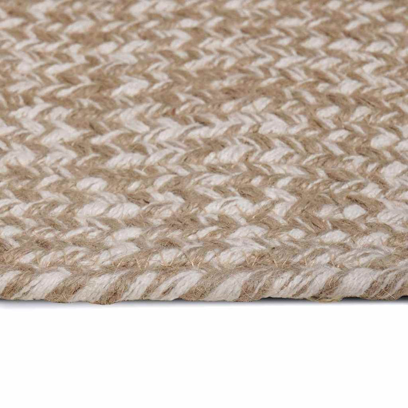 Load image into Gallery viewer, Vidaxl vloerkleden vierkant natuurlijk en wit 240 x 240 cm jute
