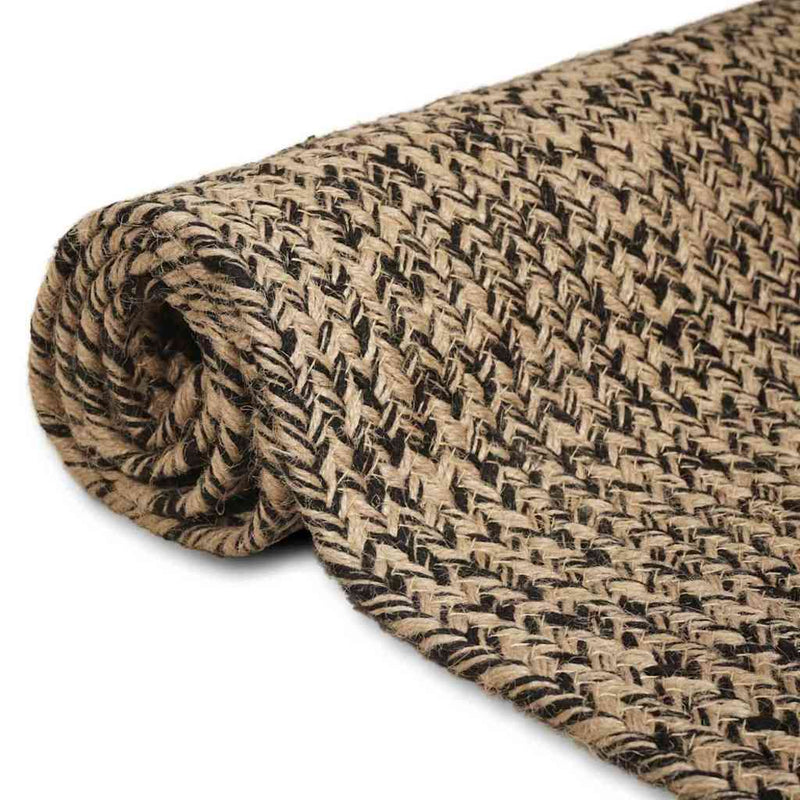 Load image into Gallery viewer, Vidaxl vloerkleden rechthoekig natuurlijk en zwart 80 x 150 cm jute
