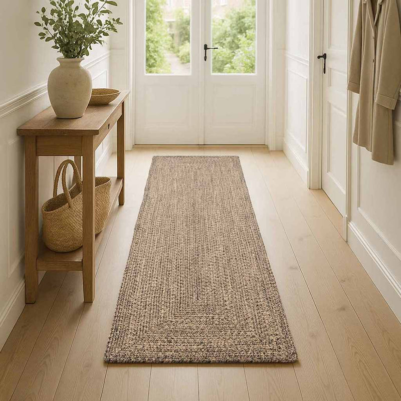 Load image into Gallery viewer, Vidaxl vloerkleden rechthoekig natuurlijk en zwart 80 x 150 cm jute
