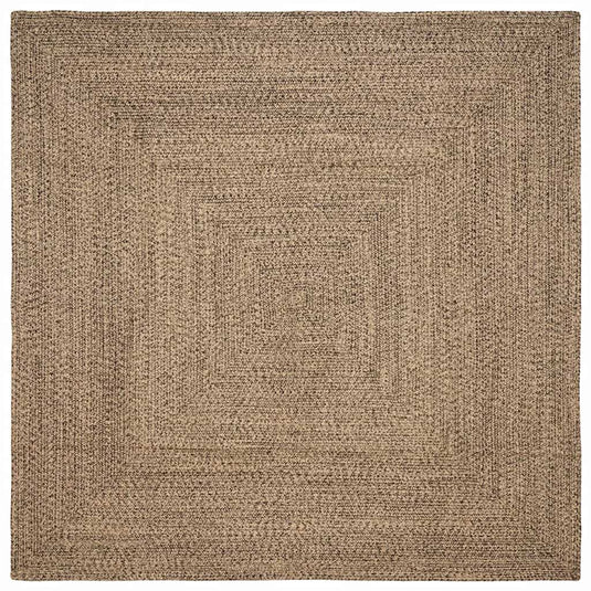 Vidaxl vloerkleden vierkant natuurlijk en zwart 240 x 240 cm jute