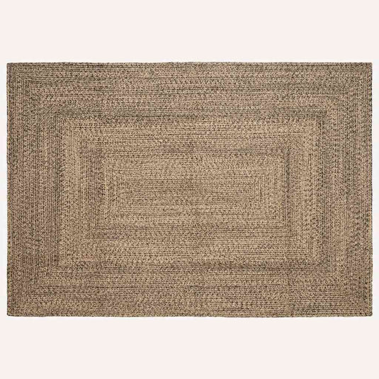 Vidaxl vloerkleden rechthoekig natuurlijk en zwart 240 x 340 cm jute
