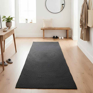 Vidaxl vloerkleden rechthoekig donkergrijs 60 x 300 cm jute