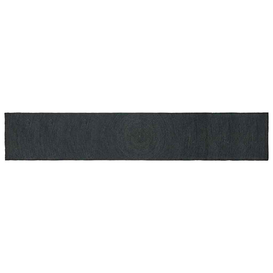 Vidaxl vloerkleden rechthoekig donkergrijs 80 x 400 cm jute