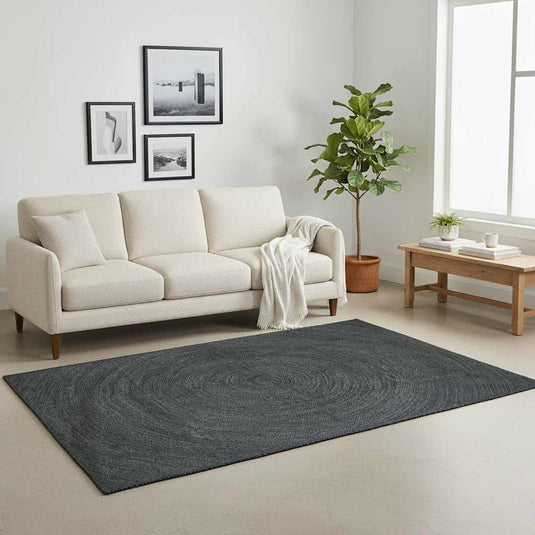Vidaxl vloerkleden rechthoekig donkergrijs 200 x 290 cm jute