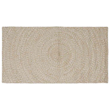 Vidaxl vloerkleden rechthoekig natuurlijk en wit 80 x 150 cm jute