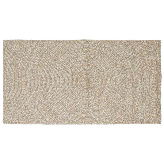 Vidaxl vloerkleden rechthoekig natuurlijk en wit 80 x 150 cm jute