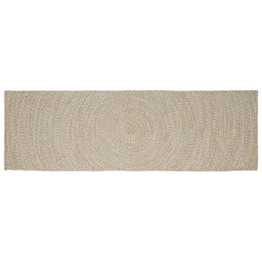 Vidaxl vloerkleden rechthoekig natuurlijk en wit 80 x 200 cm jute