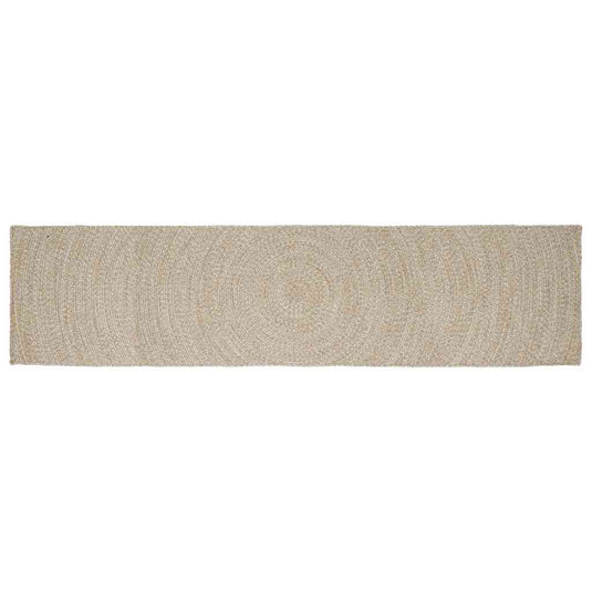 Vidaxl vloerkleden rechthoekig natuurlijk en wit 80 x 400 cm jute