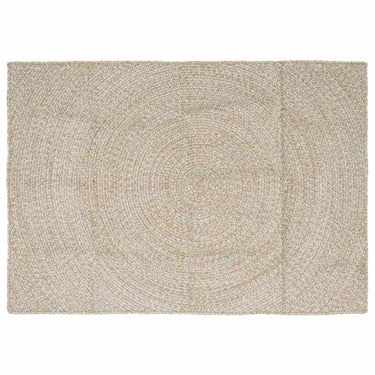 Vidaxl vloerkleden rechthoekig natuurlijk en wit 120 x 170 cm jute