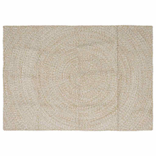 Vidaxl vloerkleden rechthoekig natuurlijk en wit 140 x 200 cm jute