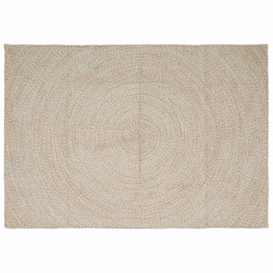Vidaxl vloerkleden rechthoekig natuurlijk en wit 160 x 230 cm jute