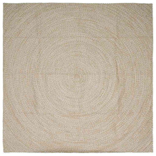 Vidaxl vloerkleden vierkant natuurlijk en wit 300 x 300 cm jute