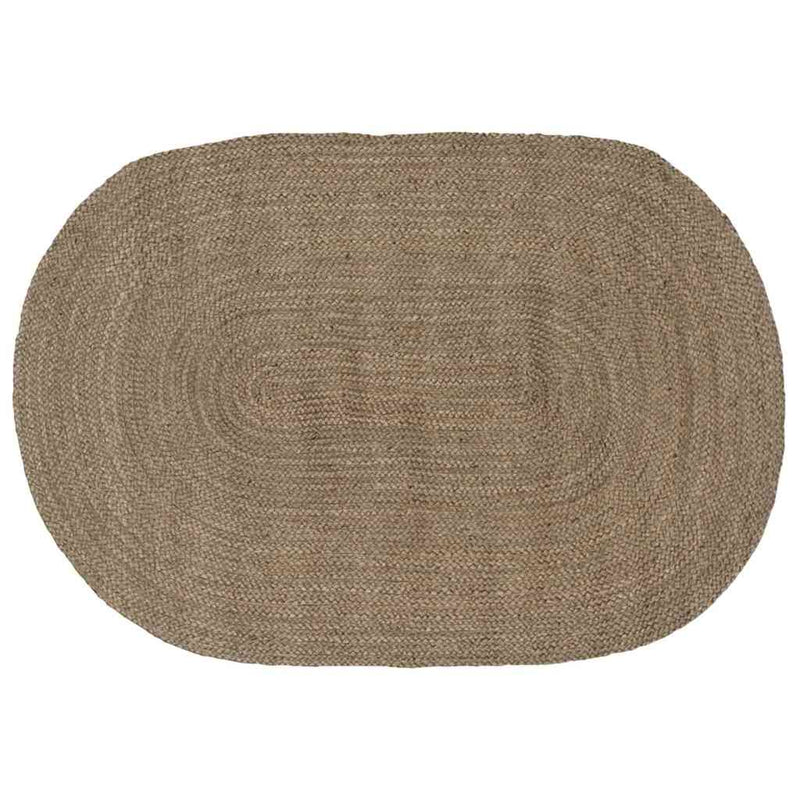 Load image into Gallery viewer, Vidaxl vloerkleden ovaal grijs 100 x 152 cm jute
