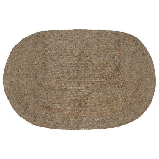 Vidaxl vloerkleden ovaal grijs 152 x 245 cm jute