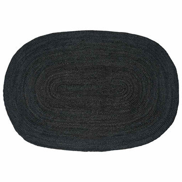 Vidaxl vloerkleden ovaal zwart 122 x 183 cm jute