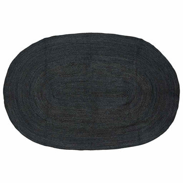 Vidaxl vloerkleden ovaal zwart 205 x 305 cm jute